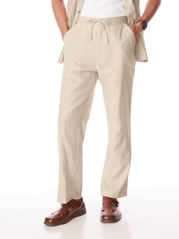 John Blair Relaxed-Fit Linen Blend Drawstring Pants - Image 1 of 5