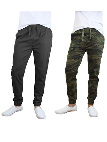 Galaxy By Harvic Slim Fit Twill Jogger Pants-2 Pack - Image 1 of 14