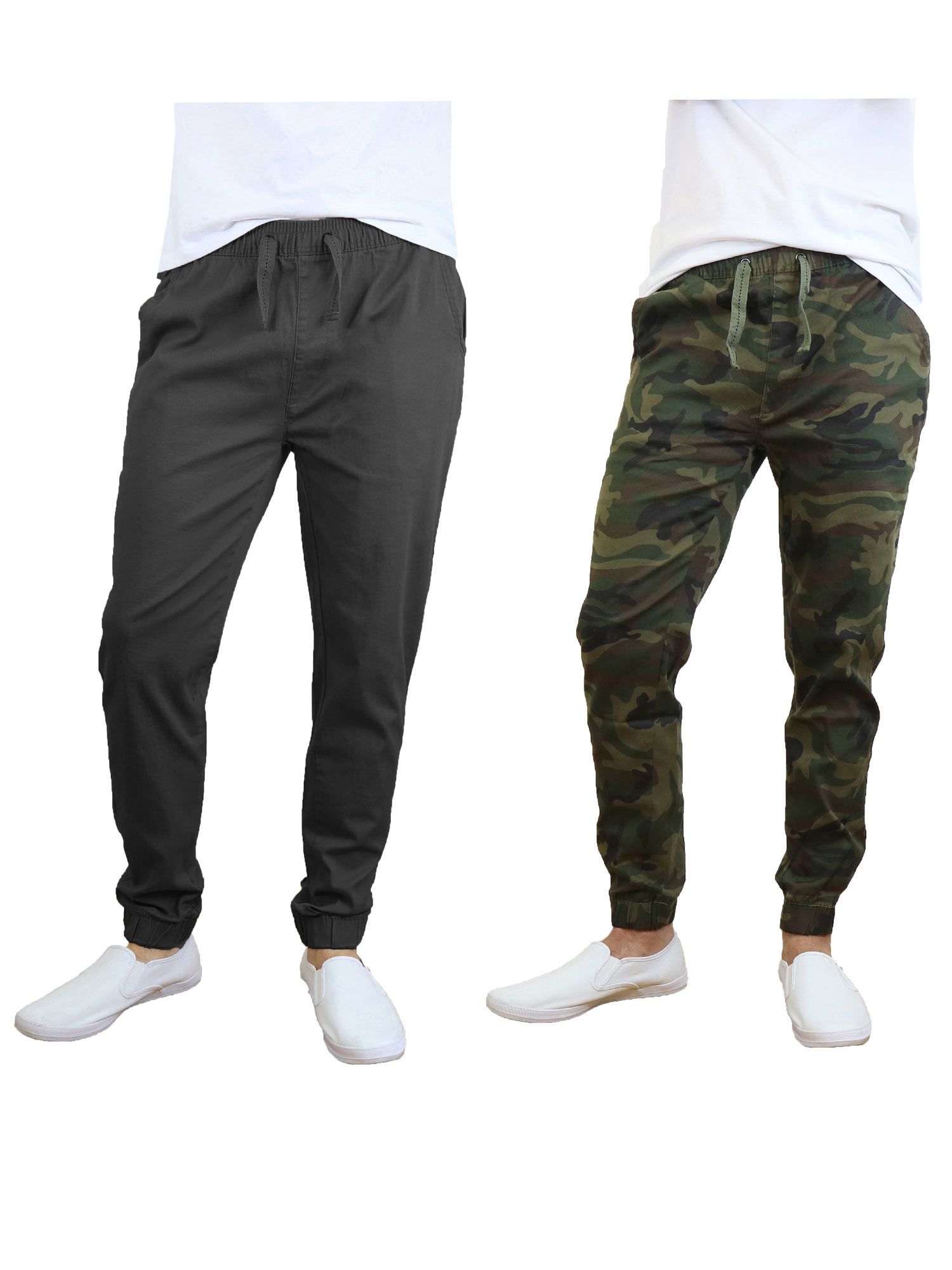Galaxy By Harvic Slim Fit Twill Jogger Pants-2 Pack