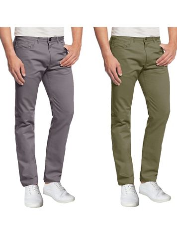 Galaxy By Harvic 5-Pocket Ultra-Stretch Skinny Fit Chino Pants-2 Pack - Image 1 of 8