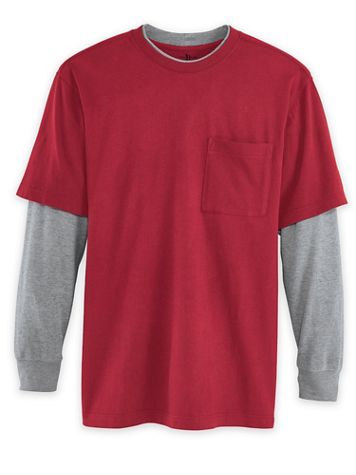 John Blair Layered-Look Pocket Tee - Image 1 of 4