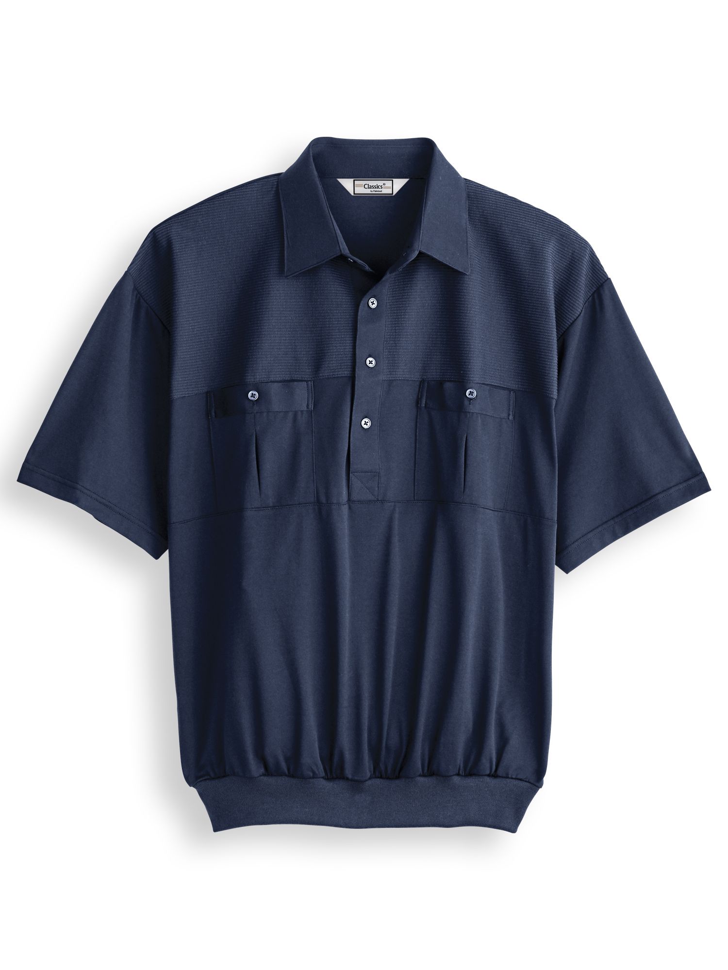 Palmland® Solid Two-Pocket Banded-Bottom Polo
