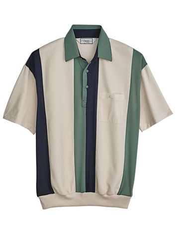 Palmland® Vertical-Stripe Banded-Bottom Polo - Image 1 of 6