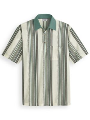 vertical striped polo shirt
