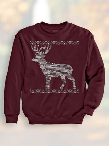 Jacquard Deer Sweatshirt - Image 1 of 5