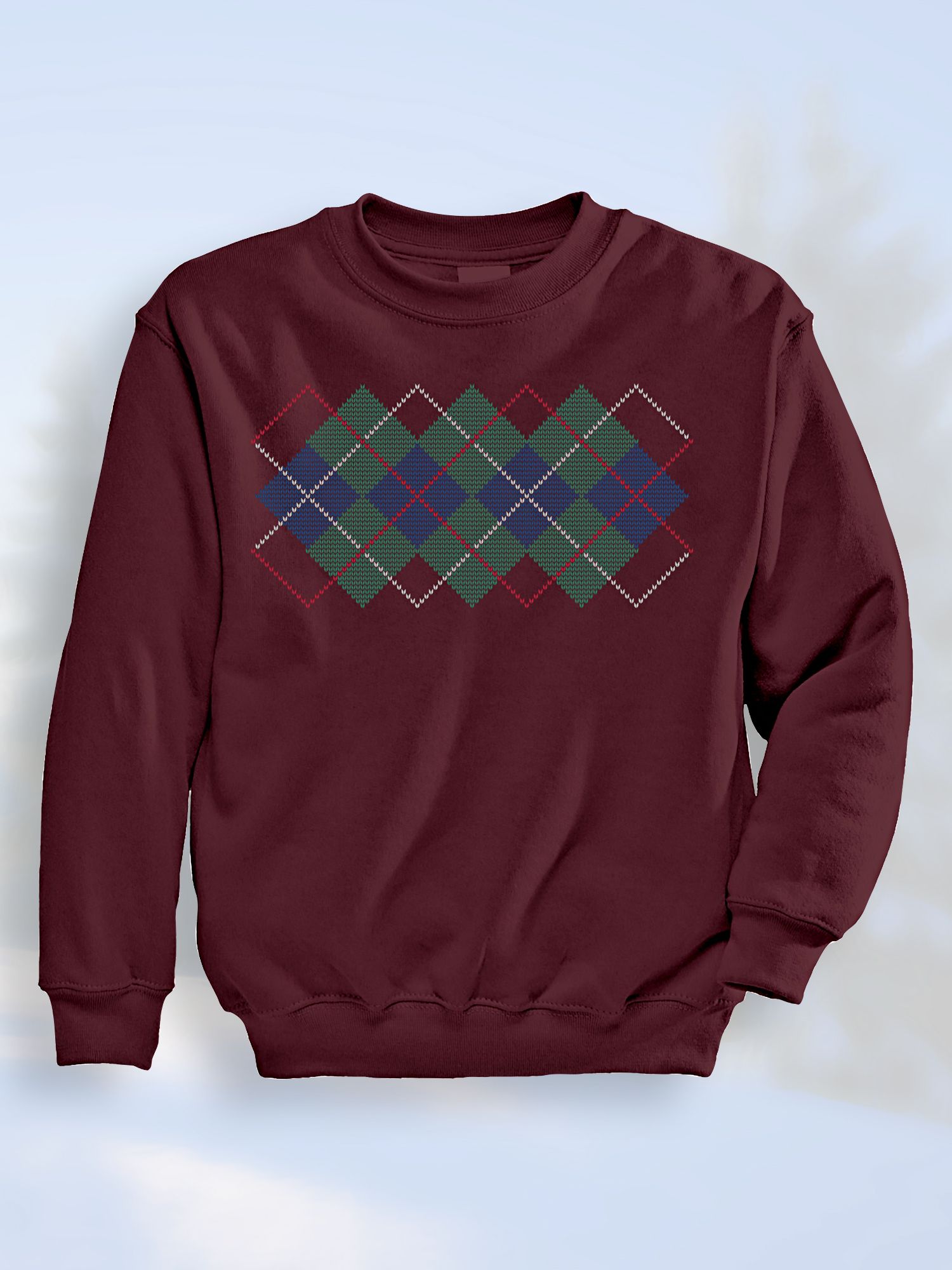 Argyle Band Fleece Sweatshirt