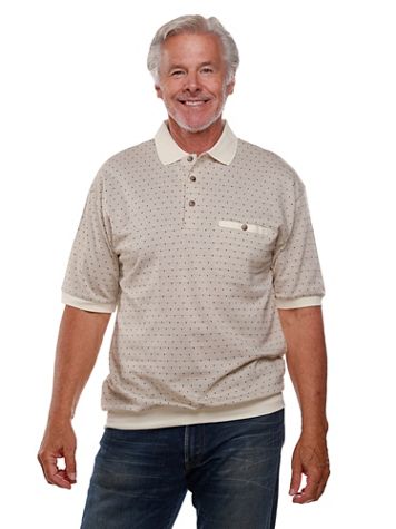 Palmland® Short-Sleeve Patterned Polo - Image 1 of 3