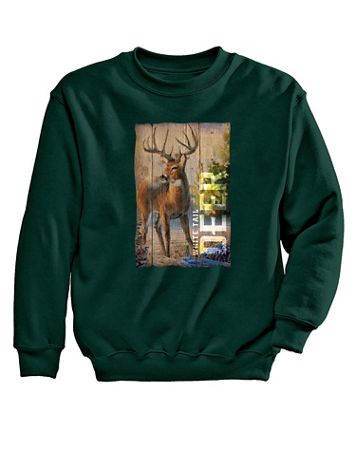 Deer Woodgrain Graphic Sweatshirt - Blair