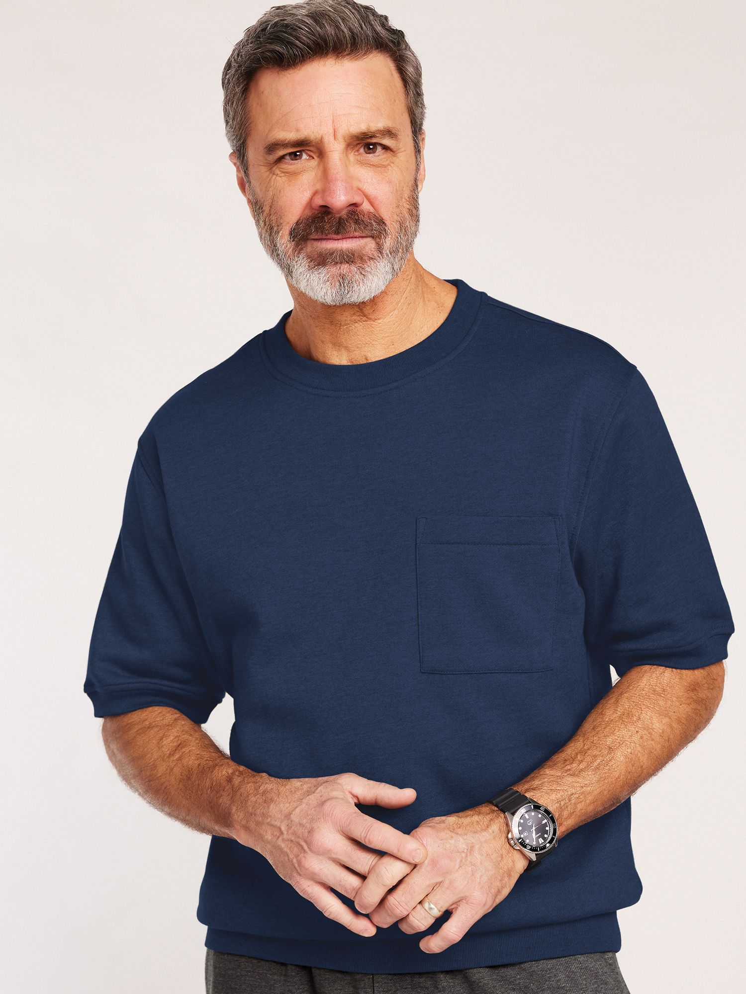 John Blair® Supreme Fleece Short-Sleeve Sweatshirt
