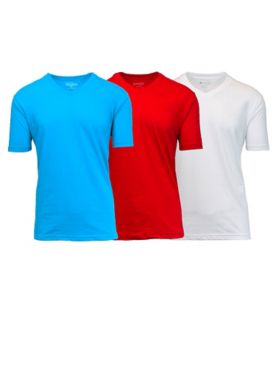 Galaxy By Harvic Men's Short Sleeve V-Neck T-Shirt - 3 Pack