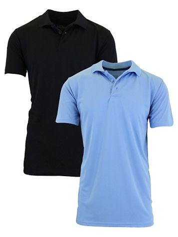 Galaxy By Harvic Men's Tagless Dry-Fit Moisture-Wicking Polo Shirt- 2 Pack - Image 1 of 12