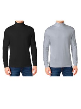 Galaxy By Harvic Long Sleeve Turtle Neck Tee-2 Pack