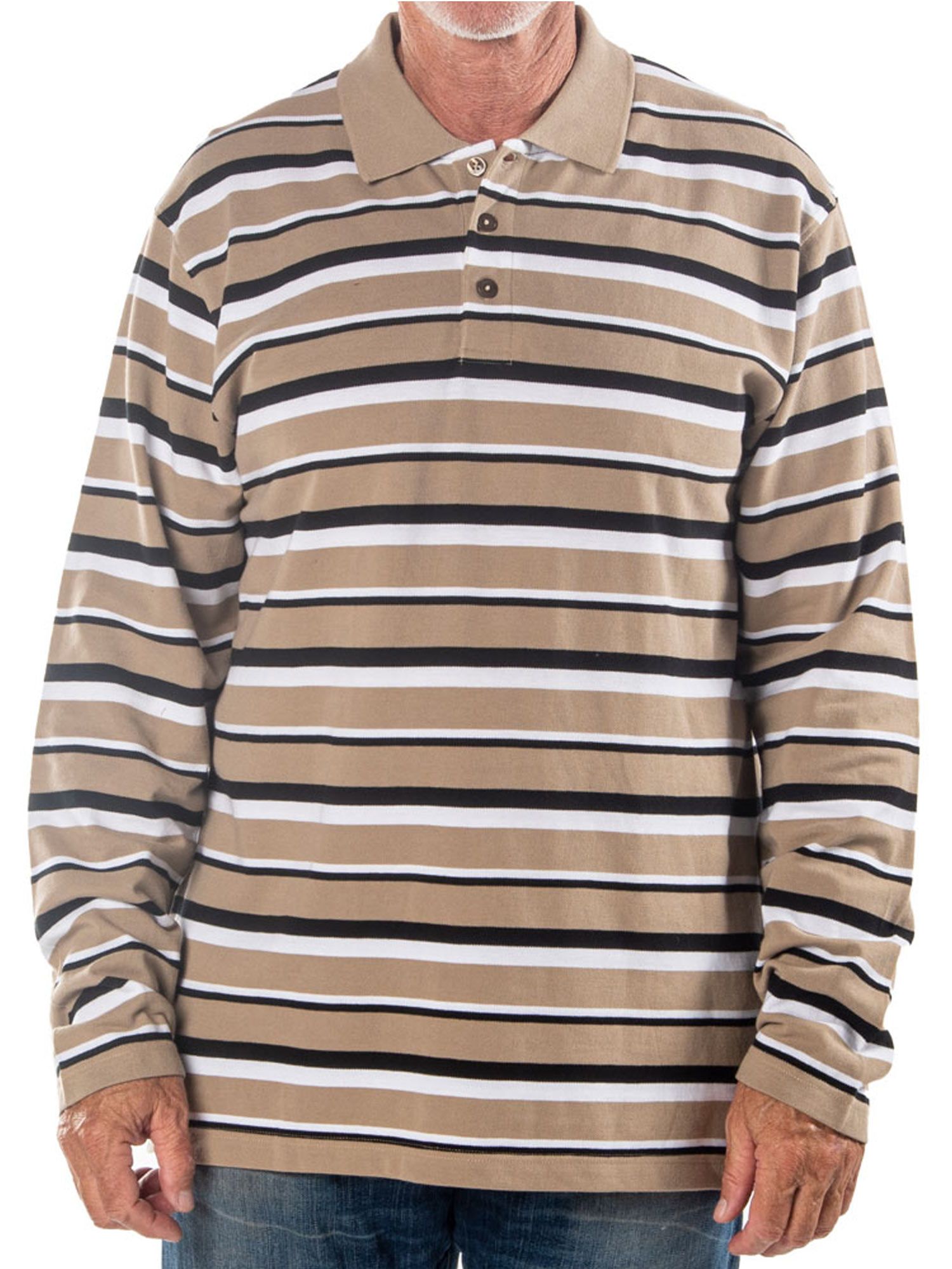 Palmland LS Mixed Stripe Pique Polo
