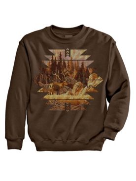 Elk Jacquard Graphic Sweatshirt
