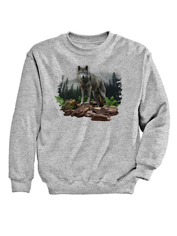 Wolf Scene Graphic Sweatshirt - Image 2 of 2