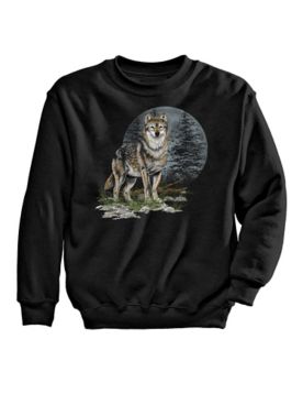 Moonrise Wolf Graphic Sweatshirt