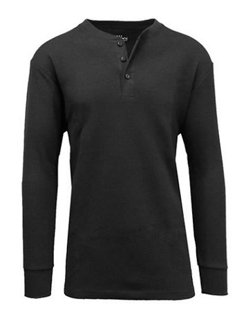 Galaxy By Harvic Waffle-Knit Thermal Henley - Image 1 of 10