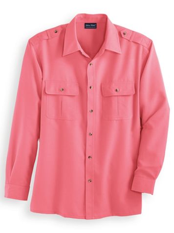 John Blair® Long-Sleeve Linen-Look Pilot Shirt - Image 2 of 5