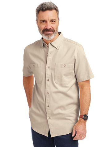 JohnBlairFlex Short-Sleeve Denim & Twill Shirt - Image 1 of 5