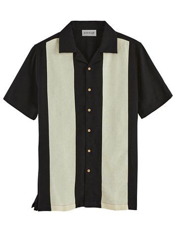 John Blair Linen Blend Colorblock Shirt - Image 1 of 3