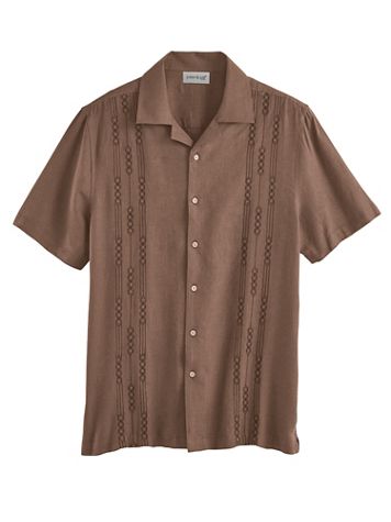 John Blair® Linen Blend Embroidered Shirt - Image 3 of 3