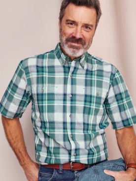Wrangler® Blue Ridge Short Sleeve Plaid Shirt