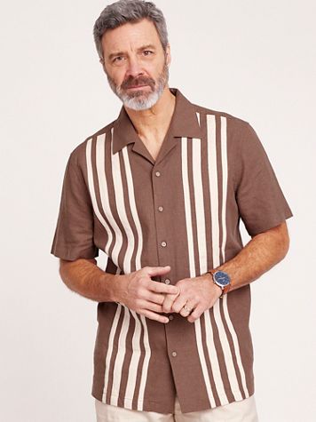 John Blair® Linen Blend Colorblock Shirt - Image 4 of 4
