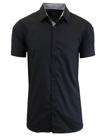 Men's Slim-Fit Short Sleeve Solid Dress Shirts - Image 1 of 9