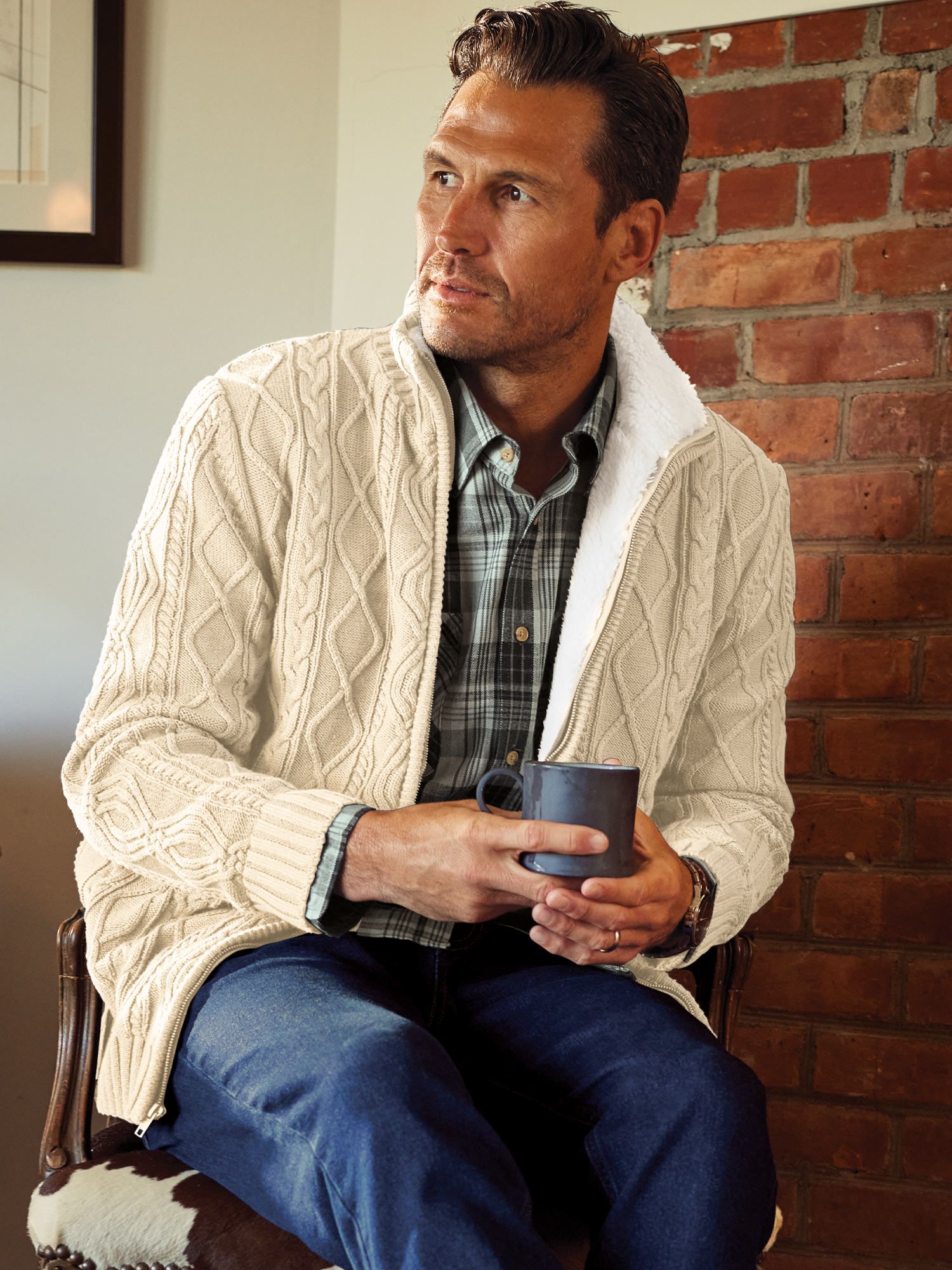 John Blair Lined Fisherman Sweater