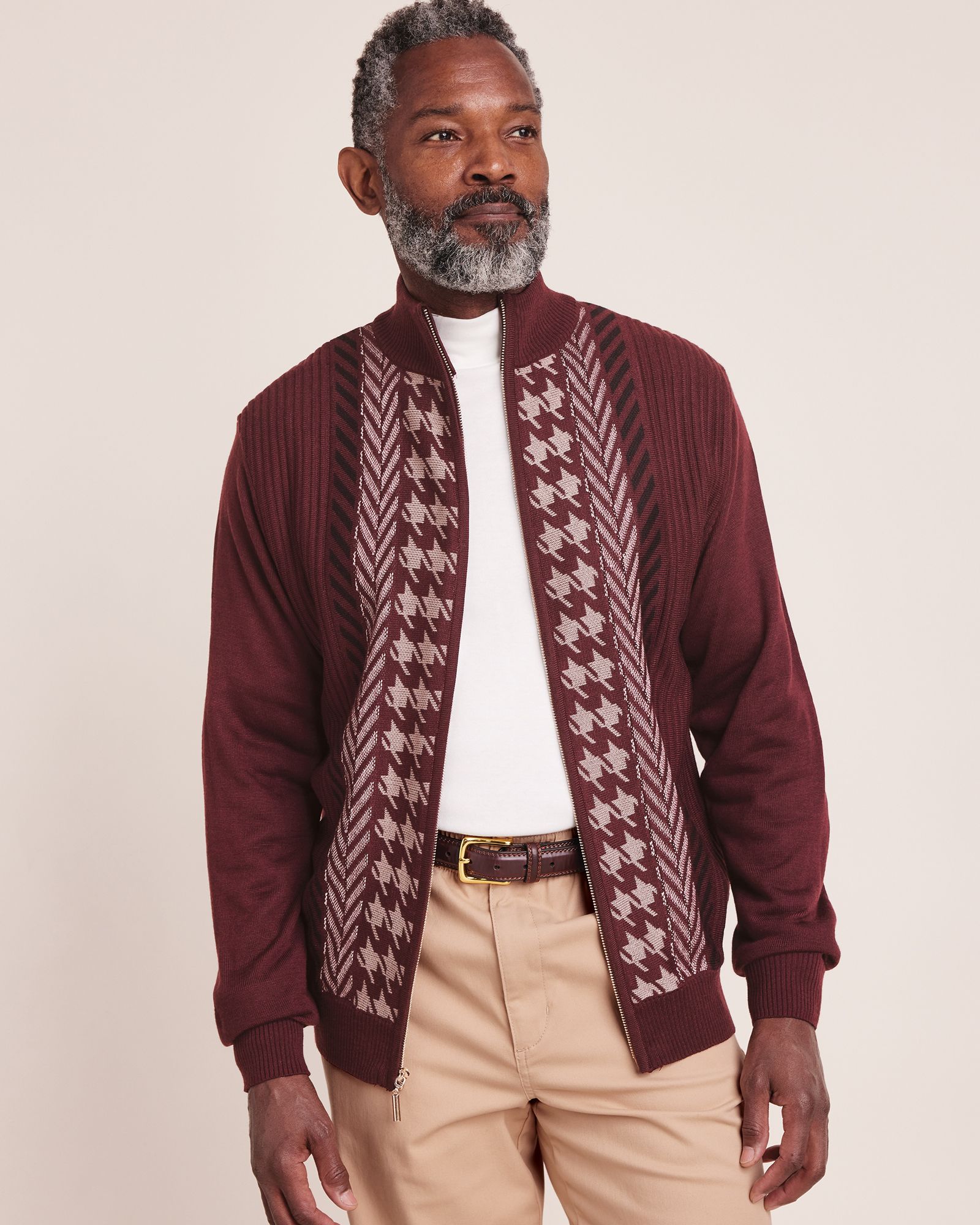 Stacy Adams Full-Zip Sweater