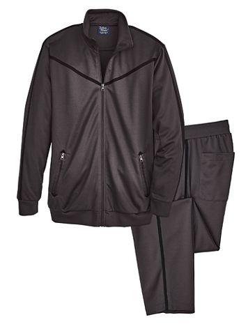 John Blair Accent-Stripe Knit Jog Suit - Image 3 of 5