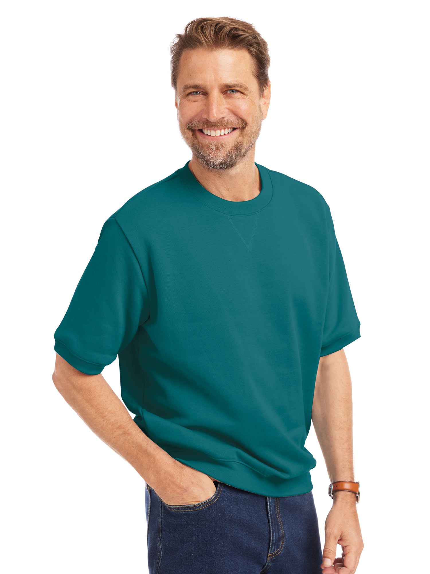 John Blair Supreme Fleece Short-Sleeve Sweatshirt