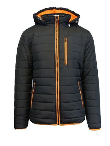 Spire by Galaxy Puffer Bubble Jacket With Contrast Trim - Image 1 of 10