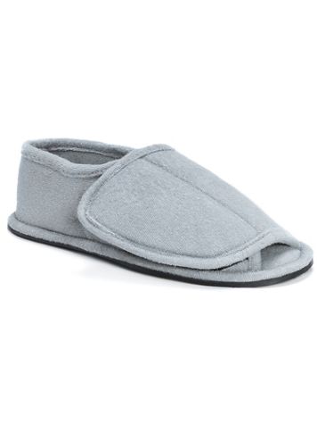 MUK LUKS® Men's Terry Open-Toe Velcro Slippers - Image 1 of 3
