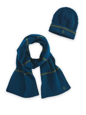 Original Penguin Tipped Beanie and Scarf Set