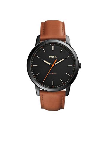Fossil Minimalist Leather Strap Watch-Black Dial - Image 2 of 2