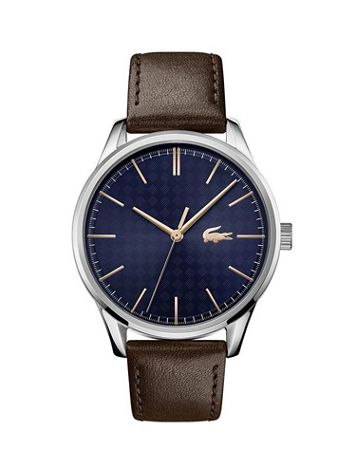 Lacoste Vienna Brown Leather Strap Watch, Dark Blue Dial - Image 1 of 1