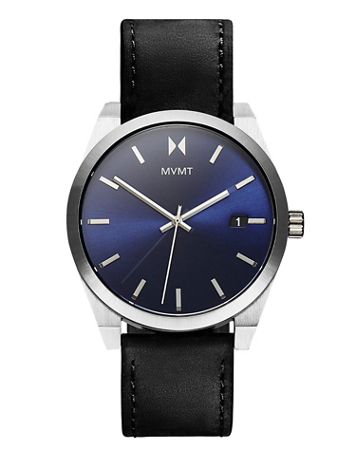 MVMT Element Nitro Blue Black Leather Strap Watch, Blue Dial - Image 1 of 1