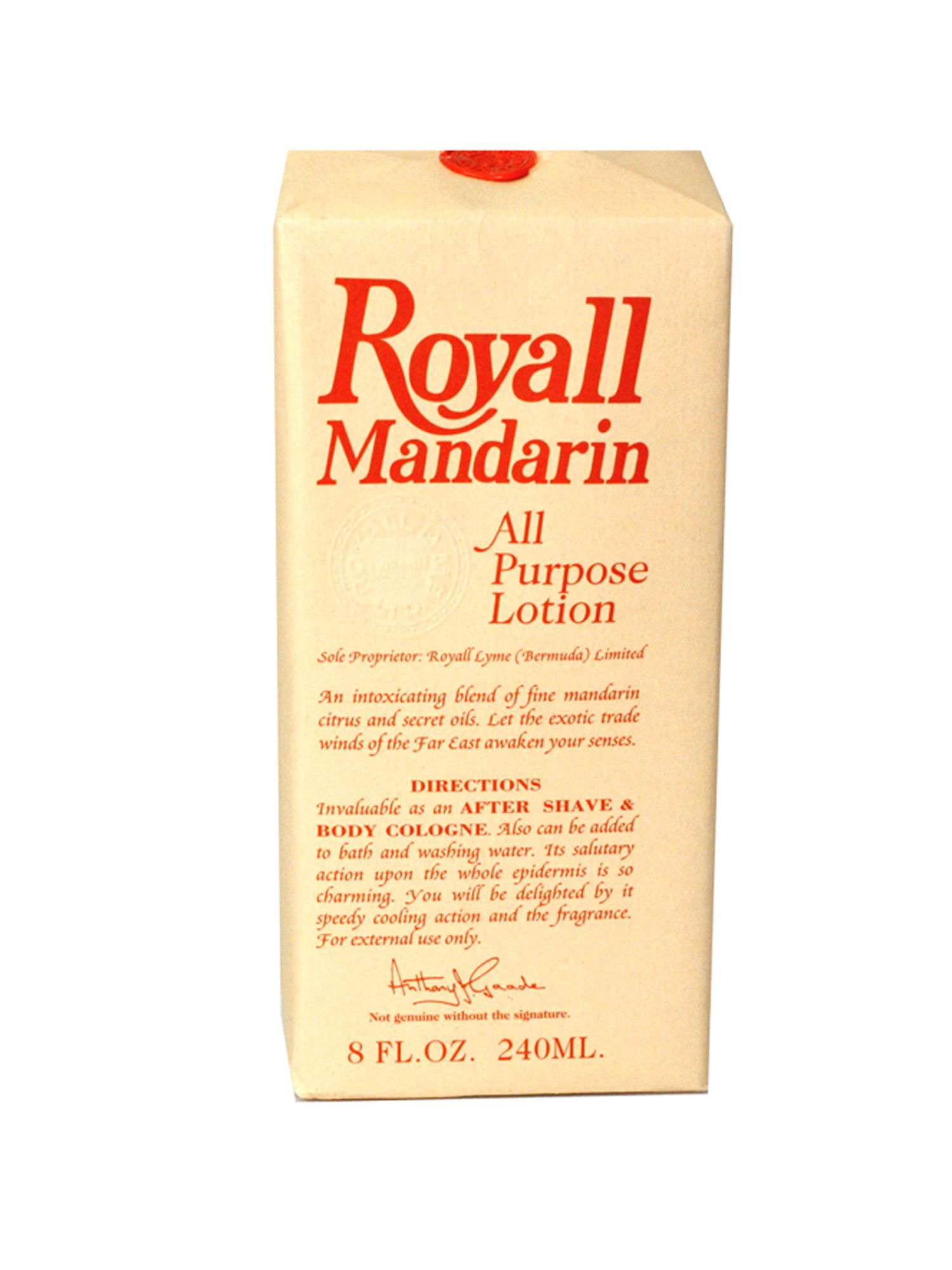Royall Mandarin Of Bermuda All Purpose Lotion/Aftershave Cologne Splash-Spray for Men - 8 Oz.