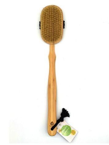 Bath Body Brush with Long Bamboo Handle and Boar Bristles - Image 3 of 3