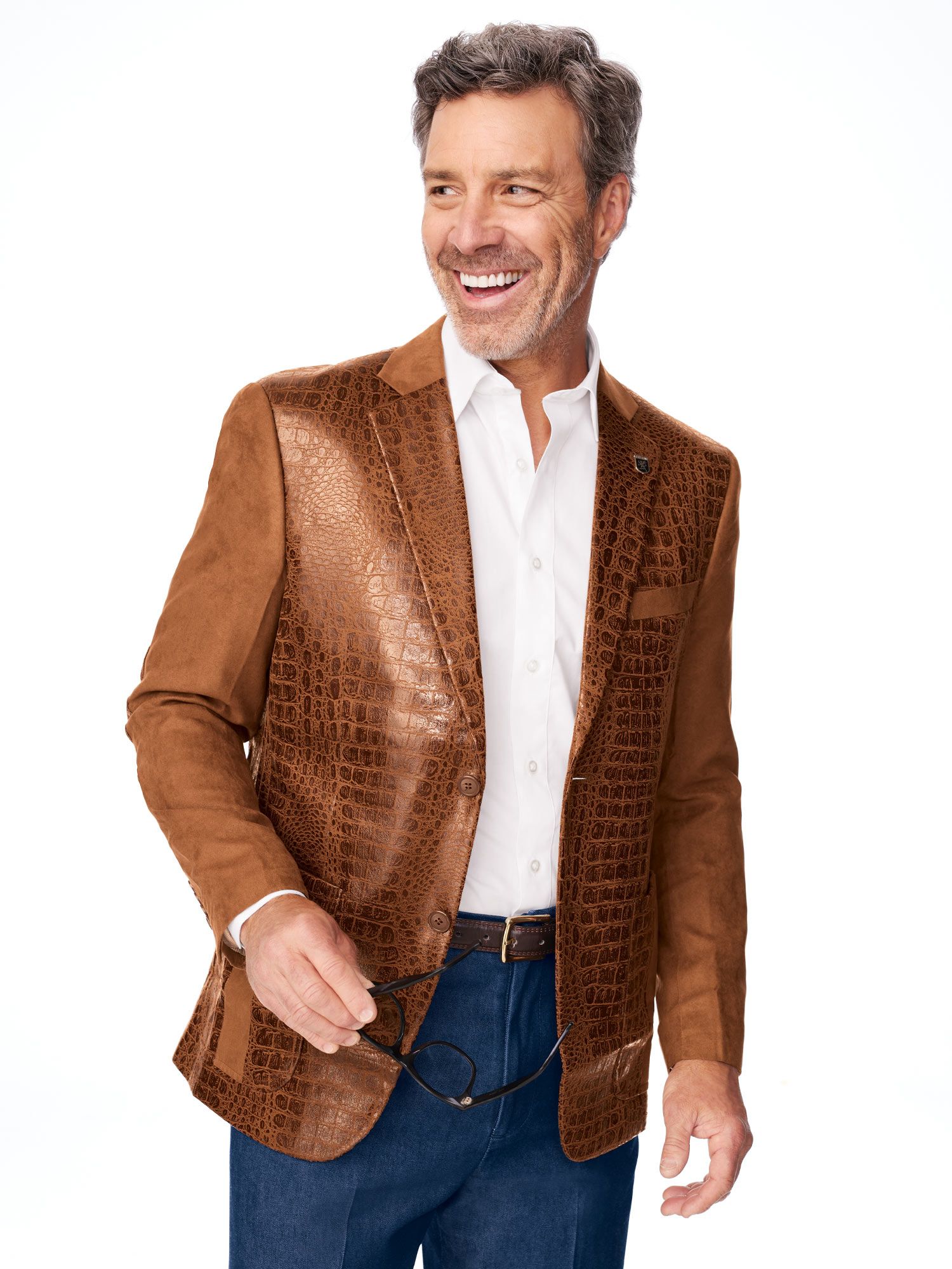 Stacy Adams® Textured Leather-Look Blazer