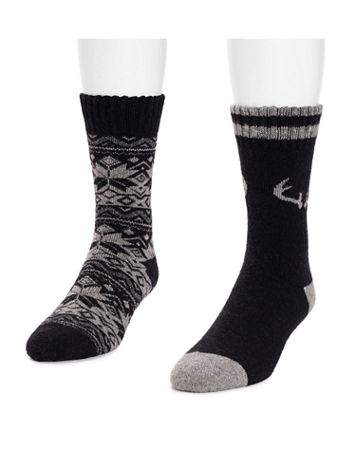 MUK LUKS® Wool Blend Boot Socks - 2PK - Image 1 of 8