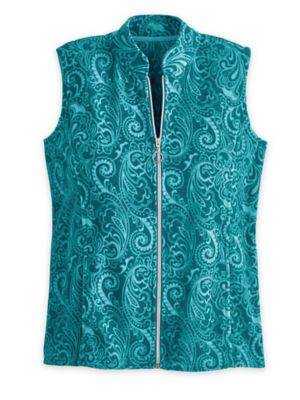 Print Scandia Fleece Zip-Front Vest