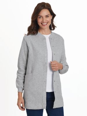 women's snap front fleece jacket