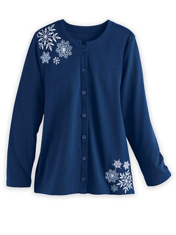 Holiday Embroidered Fleece Jacket - Image 1 of 4