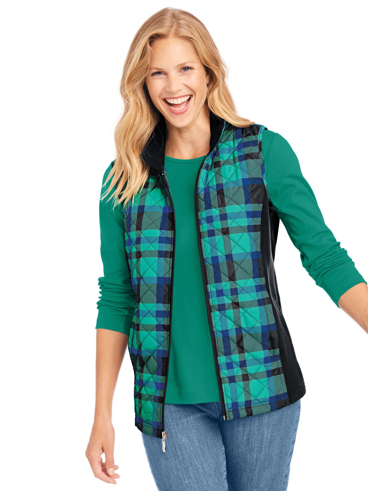 Print Diamond Quilted Vest