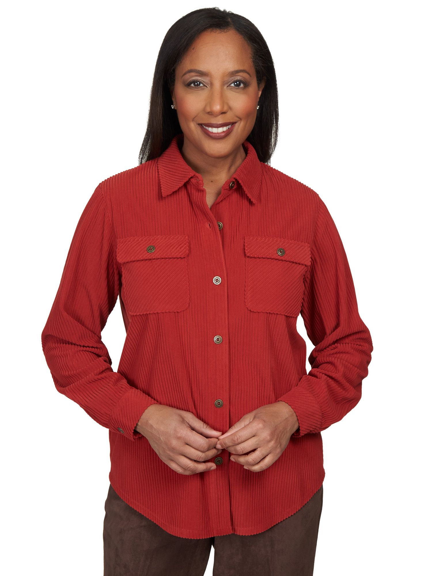 Alfred Dunner® Autumn Weekend Soft Cord Shirt Jacket