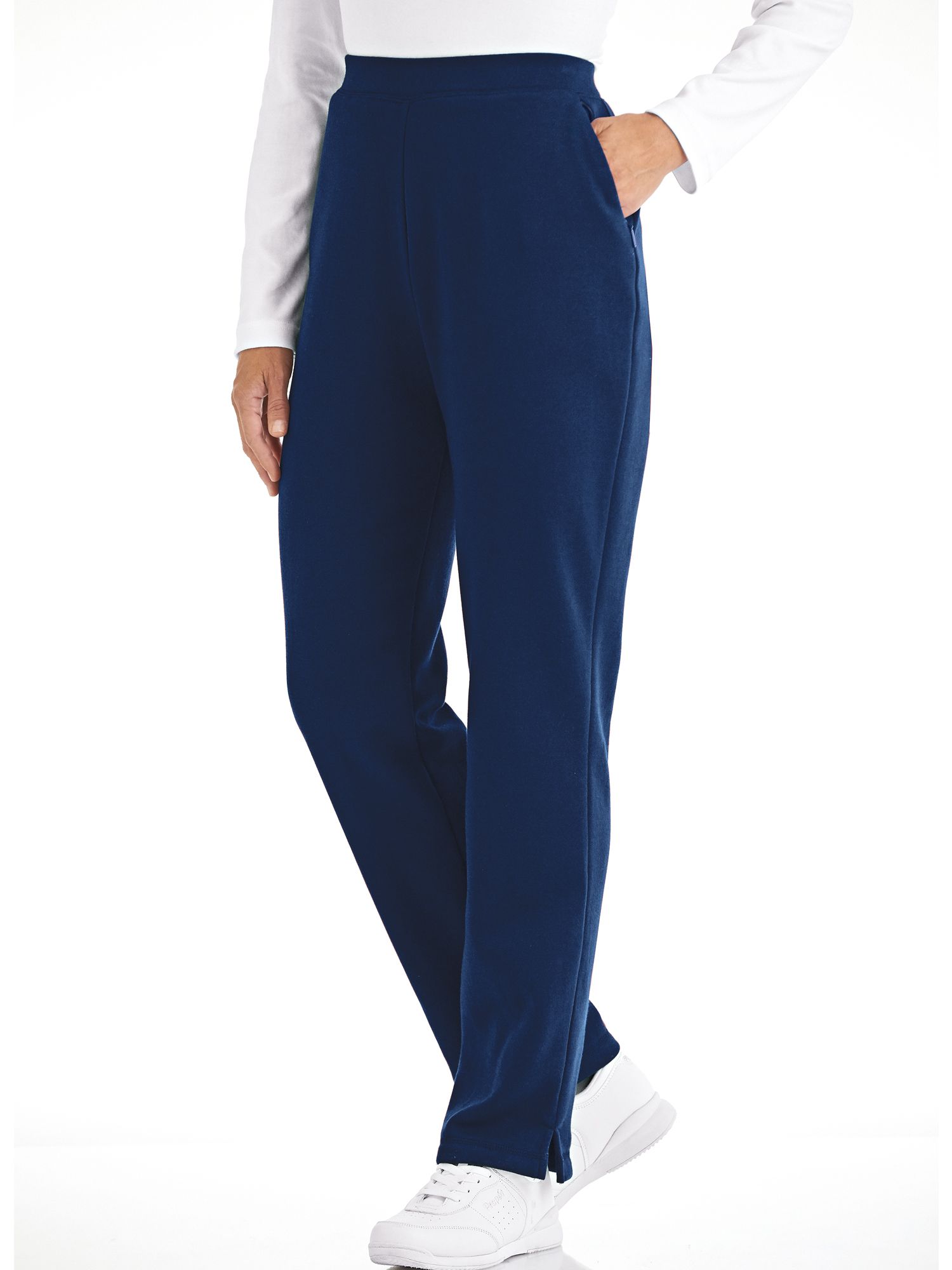 Zip-Pocket Pull-On Fleece Pants