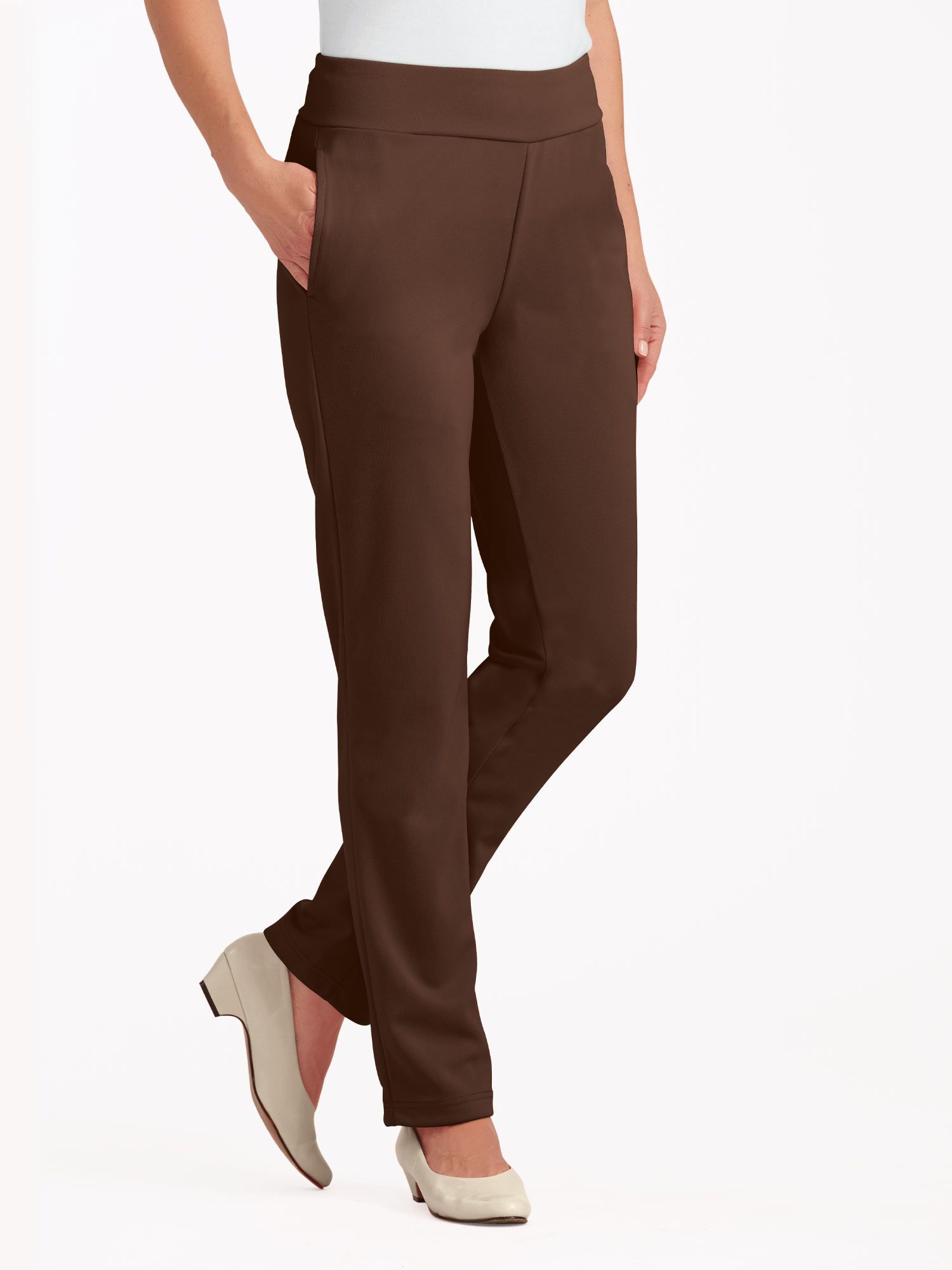 Double Knit Flat Waist Pants