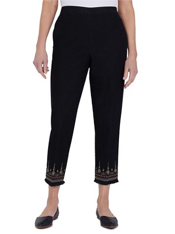 Alfred Dunner Second Nature Embroidered Denim Ankle Pant - Image 1 of 4